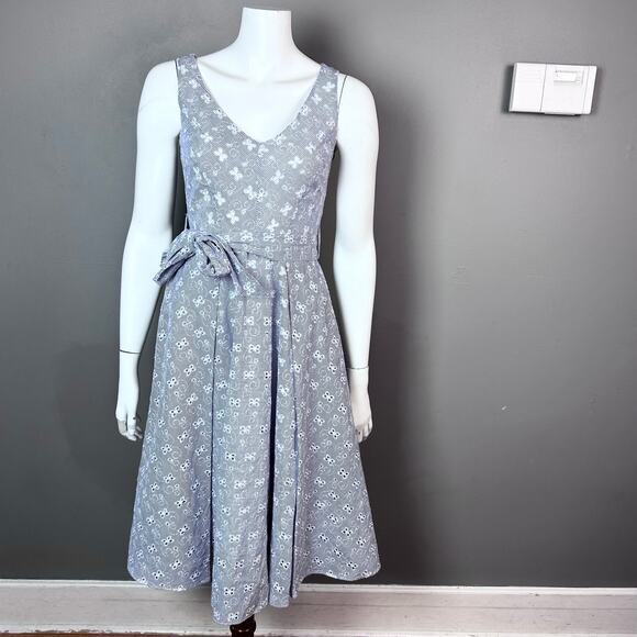 Sandro Ferrone dress IT 40 US small 4 Italy pinstripe seersucker old money‎ maxi - Picture 1 of 16